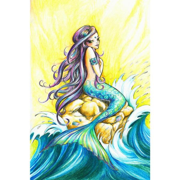 Beautiful Mermaid Unframed Paper Poster-Paper Posters Unframed-POS_UN-IC 5002326 IC 5002326, Art and Paintings, Boats, Drawing, Fantasy, Illustrations, Individuals, Mermaid, Nature, Nautical, Portraits, Scenic, Signs, Signs and Symbols, beautiful, unframed, paper, wall, poster, alone, art, blue, boat, brown, brunette, cliff, clip, consider, dark, design, drawn, fairytale, female, feminine, fish, girl, hair, illustration, image, imagination, liquid, long, looks, mythological, mythology, ocean, outdoors, penc