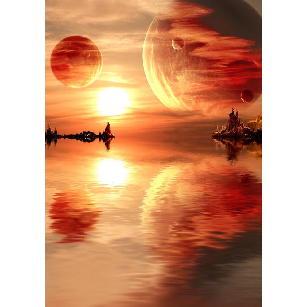 Landscape In Fantasy Planet Canvas Painting Synthetic Frame-Paintings MDF Framing-AFF_FR-IC 5002357 IC 5002357, Astronomy, Cosmology, Fantasy, Landscapes, Mountains, Nature, Scenic, Science Fiction, Space, Stars, Sunrises, Sunsets, landscape, in, planet, canvas, painting, synthetic, frame, planets, alien, astral, away, backdrop, celestial, cloud, cosmos, dark, deep, distant, dream, environment, far, fiction, fictional, futuristic, galaxy, horizontal, idyllic, illusion, imagination, infinity, lake, majestic,
