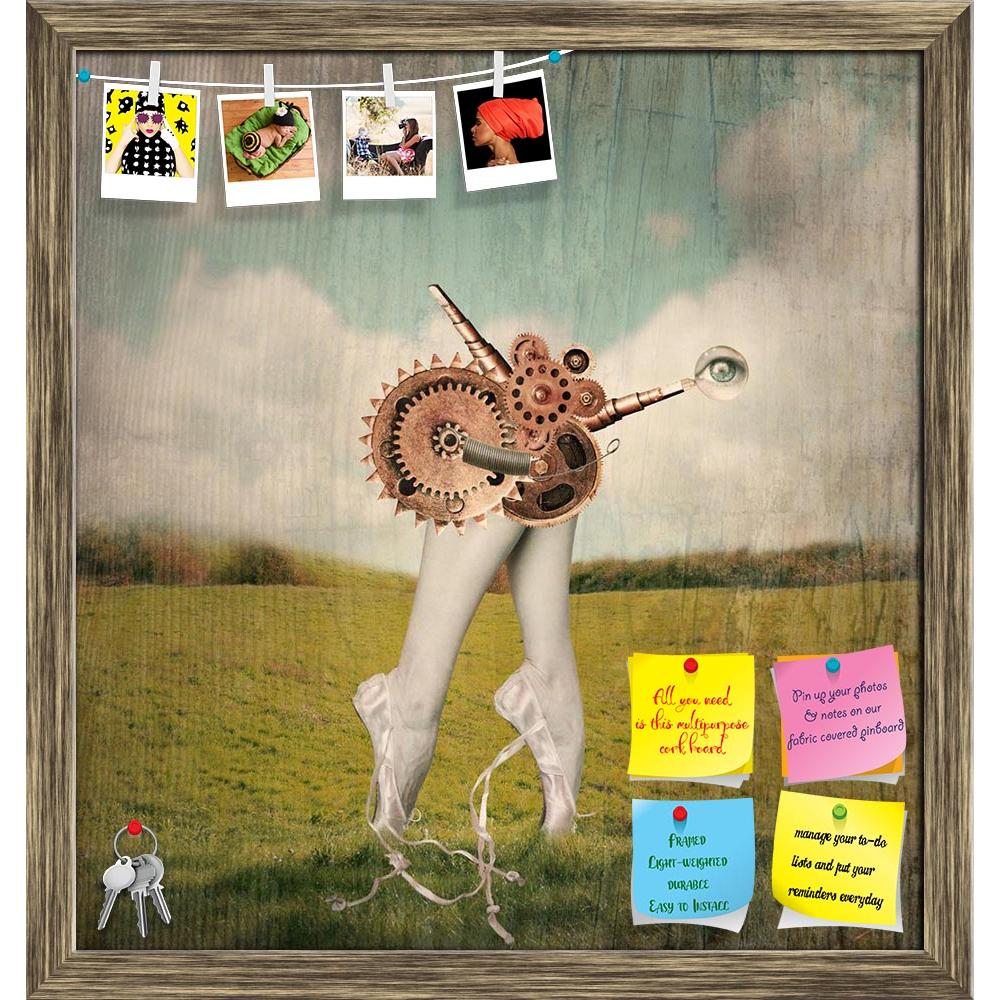 ArtzFolio Classic Ballerina In A Ballet Slippers Printed Bulletin Board Notice Pin Board Soft Board | Framed-Bulletin Boards Framed-AZSAO19857074BLB_FR_L-Image Code 5002365 Vishnu Image Folio Pvt Ltd, IC 5002365, ArtzFolio, Bulletin Boards Framed, Conceptual, Vintage, Digital Art, classic, ballerina, in, a, ballet, slippers, printed, bulletin, board, notice, pin, soft, framed, fantasy, artistic, image, represent, feet, tiptoe, calves, surreal, mechanism, gears, supposed, move, background, pin up board, push