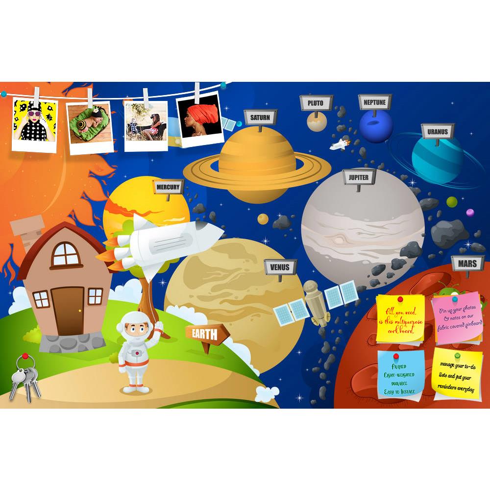 ArtzFolio Astronaut & Planet System Printed Bulletin Board Notice Pin Board Soft Board | Frameless-Bulletin Boards Frameless-AZSAO20175403BLB_FL_L-Image Code 5002403 Vishnu Image Folio Pvt Ltd, IC 5002403, ArtzFolio, Bulletin Boards Frameless, Fantasy, Kids, Digital Art, astronaut, planet, system, printed, bulletin, board, notice, pin, soft, frameless, vector, illustration, cartoon, drawing, clipart, clip-art, modern, mercury, venus, earth, mars, jupiter, uranus, saturn, neptune, pluto, sun, star, moon, spa