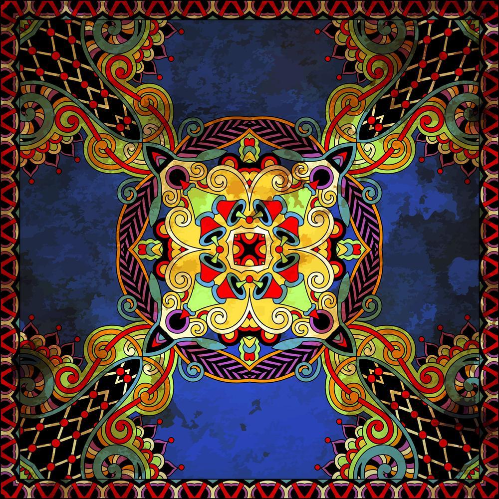 Floral Paisley Bandanna Canvas Painting Synthetic Frame-Paintings MDF Framing-AFF_FR-IC 5002406 IC 5002406, Abstract Expressionism, Abstracts, Art and Paintings, Botanical, Culture, Ethnic, Fashion, Floral, Flowers, Hand Drawn, Illustrations, Nature, Paisley, Patterns, Persian, Pets, Retro, Semi Abstract, Signs, Signs and Symbols, Traditional, Tribal, World Culture, bandanna, canvas, painting, synthetic, frame, abstract, art, artistic, background, border, carpet, cotton, cushion, decoration, design, doodle,