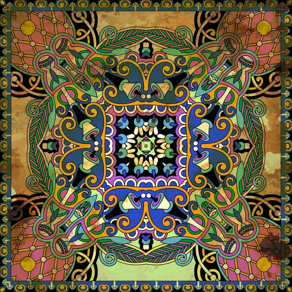 Floral Paisley Bandanna Canvas Painting Synthetic Frame-Paintings MDF Framing-AFF_FR-IC 5002407 IC 5002407, Abstract Expressionism, Abstracts, Art and Paintings, Botanical, Culture, Ethnic, Fashion, Floral, Flowers, Hand Drawn, Illustrations, Nature, Paisley, Patterns, Persian, Pets, Retro, Semi Abstract, Signs, Signs and Symbols, Traditional, Tribal, World Culture, bandanna, canvas, painting, synthetic, frame, abstract, art, artistic, background, border, carpet, cotton, cushion, decoration, design, doodle,