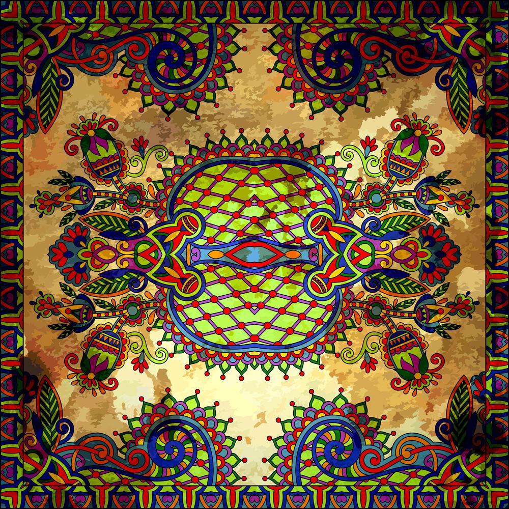 Floral Paisley Bandanna Canvas Painting Synthetic Frame-Paintings MDF Framing-AFF_FR-IC 5002413 IC 5002413, Abstract Expressionism, Abstracts, Art and Paintings, Botanical, Culture, Ethnic, Fashion, Floral, Flowers, Hand Drawn, Illustrations, Nature, Paisley, Patterns, Persian, Pets, Retro, Semi Abstract, Signs, Signs and Symbols, Traditional, Tribal, World Culture, bandanna, canvas, painting, synthetic, frame, abstract, art, artistic, background, border, carpet, cotton, cushion, decoration, design, doodle,