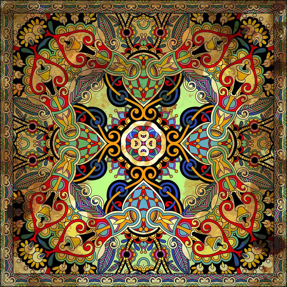 Floral Paisley Bandanna Canvas Painting Synthetic Frame-Paintings MDF Framing-AFF_FR-IC 5002414 IC 5002414, Abstract Expressionism, Abstracts, Art and Paintings, Botanical, Culture, Ethnic, Fashion, Floral, Flowers, Hand Drawn, Illustrations, Nature, Paisley, Patterns, Persian, Pets, Retro, Semi Abstract, Signs, Signs and Symbols, Traditional, Tribal, World Culture, bandanna, canvas, painting, synthetic, frame, abstract, art, artistic, background, border, carpet, cotton, cushion, decoration, design, doodle,