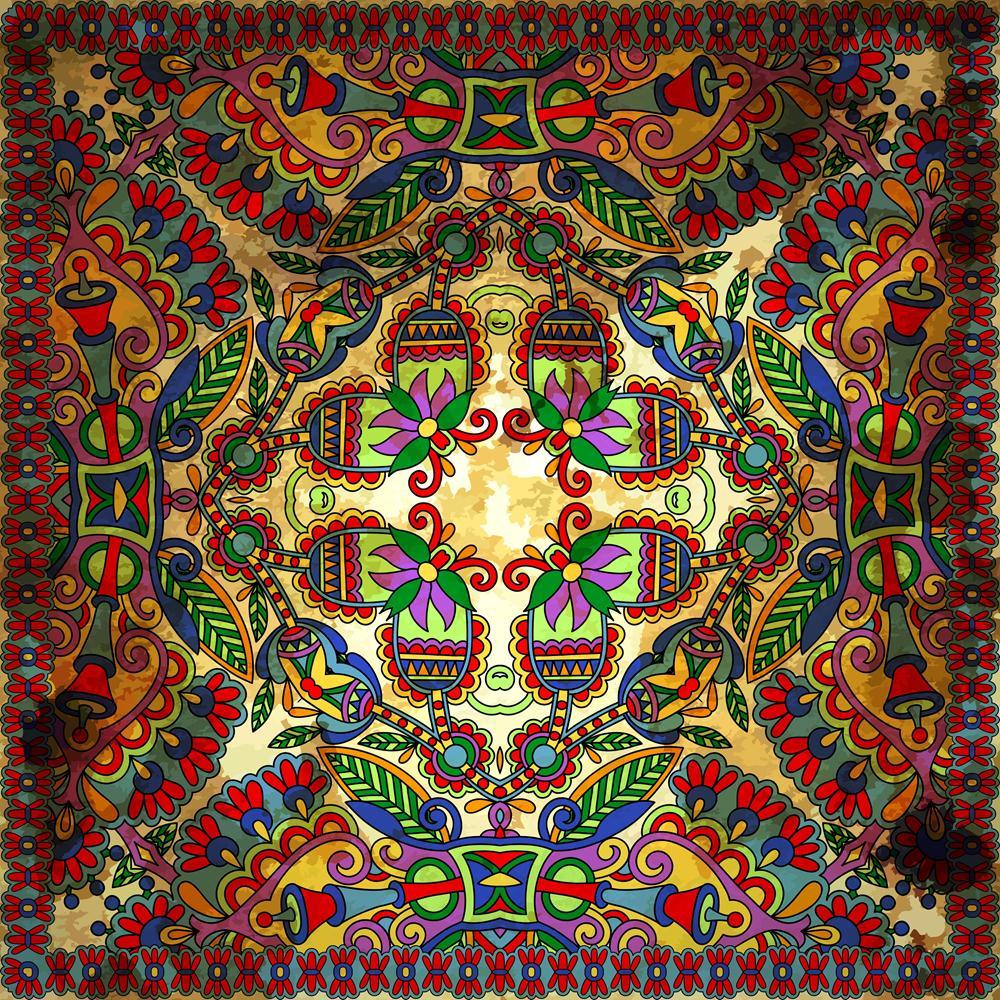 Floral Paisley Bandanna Canvas Painting Synthetic Frame-Paintings MDF Framing-AFF_FR-IC 5002415 IC 5002415, Abstract Expressionism, Abstracts, Art and Paintings, Botanical, Culture, Ethnic, Fashion, Floral, Flowers, Hand Drawn, Illustrations, Nature, Paisley, Patterns, Persian, Pets, Retro, Semi Abstract, Signs, Signs and Symbols, Traditional, Tribal, World Culture, bandanna, canvas, painting, synthetic, frame, abstract, art, artistic, background, border, carpet, cotton, cushion, decoration, design, doodle,