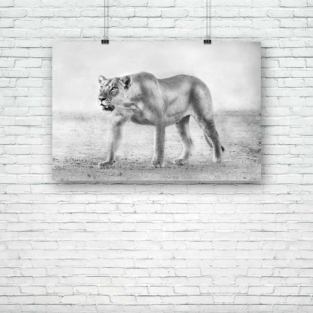 Lion D1 Unframed Paper Poster-Paper Posters Unframed-POS_UN-IC 5002416 IC 5002416, African, Animals, Black and White, Nature, Scenic, White, Wildlife, lion, d1, unframed, paper, poster, africa, animal, big, five, black, and, carnivore, cat, dangerous, east, endangered, environment, feline, hunter, king, large, leader, lioness, majestic, mammal, monochrome, national, park, natural, outdoors, predator, reserve, safari, savanna, tanzania, wild, wilderness, artzfolio, posters, wall posters, posters for room, po