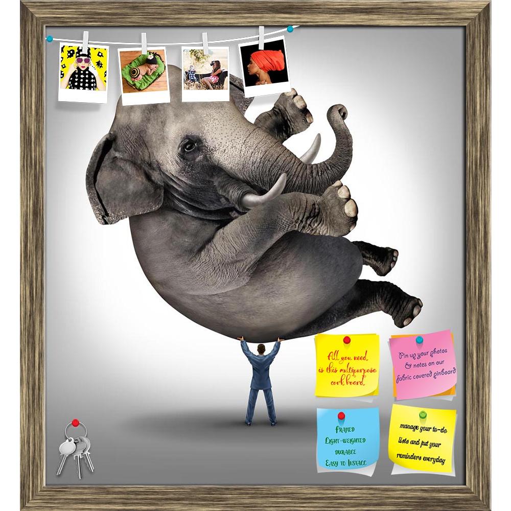 ArtzFolio Businessman Lifting A Huge Elephant Printed Bulletin Board Notice Pin Board Soft Board | Framed-Bulletin Boards Framed-AZSAO20235023BLB_FR_L-Image Code 5002423 Vishnu Image Folio Pvt Ltd, IC 5002423, ArtzFolio, Bulletin Boards Framed, Animals, Conceptual, Kids, Digital Art, businessman, lifting, a, huge, elephant, printed, bulletin, board, notice, pin, soft, framed, leadership, solutions, business, concept, take, charge, as, symbol, strong, leader, courage, determination, release, power, within, a