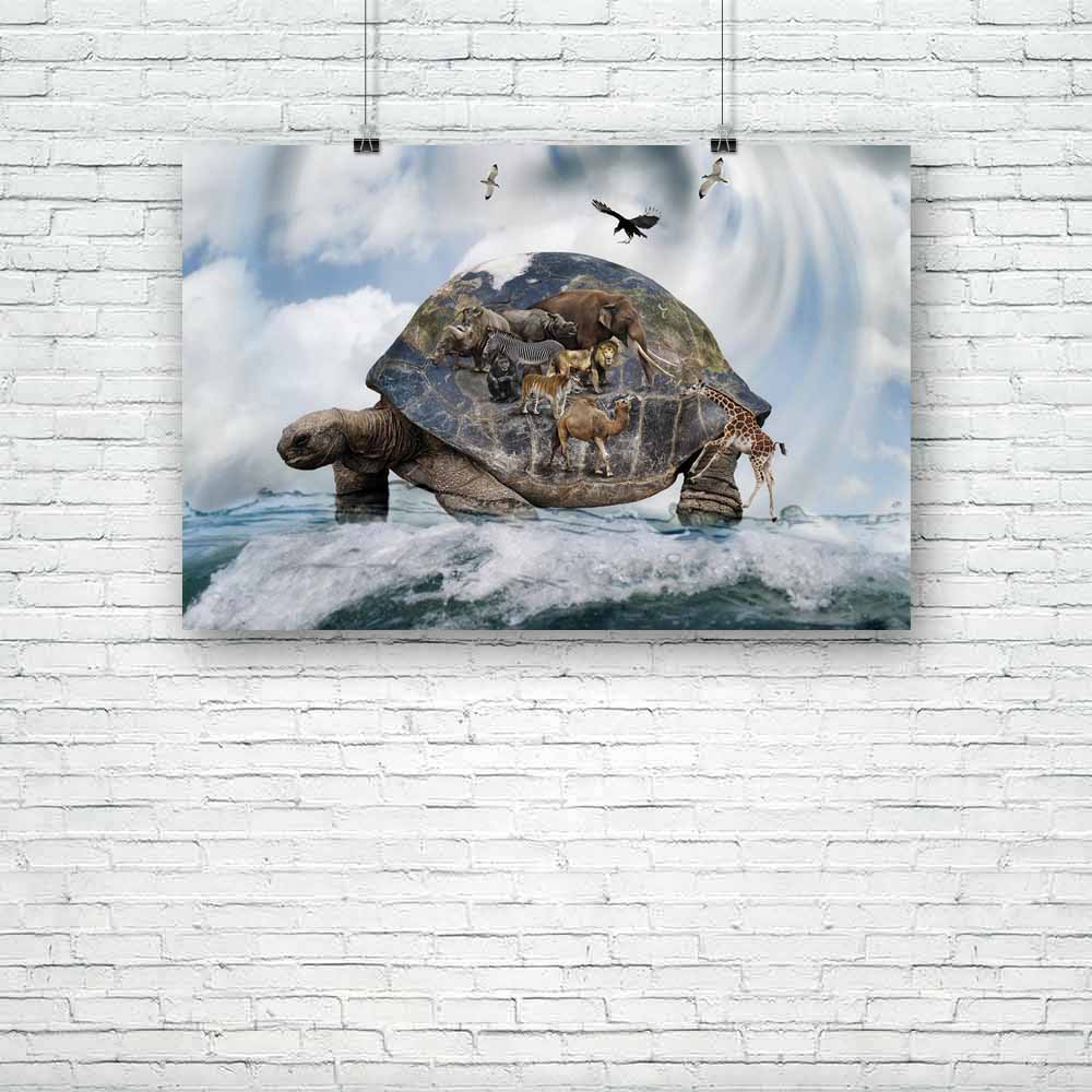World Turtle Concept Carrying Animals Unframed Paper Poster-Paper Posters Unframed-POS_UN-IC 5002440 IC 5002440, Animals, Birds, Collages, Fantasy, Nature, Scenic, Wildlife, world, turtle, concept, carrying, unframed, paper, poster, bird, clouds, collage, earth, elephant, giraffe, idea, lion, monkey, ocean, rhino, sea, sky, tiger, vulture, water, zebra, artzfolio, posters, wall posters, posters for room, posters for room decoration, office poster, door poster, baby poster, motivational posters, posters for 