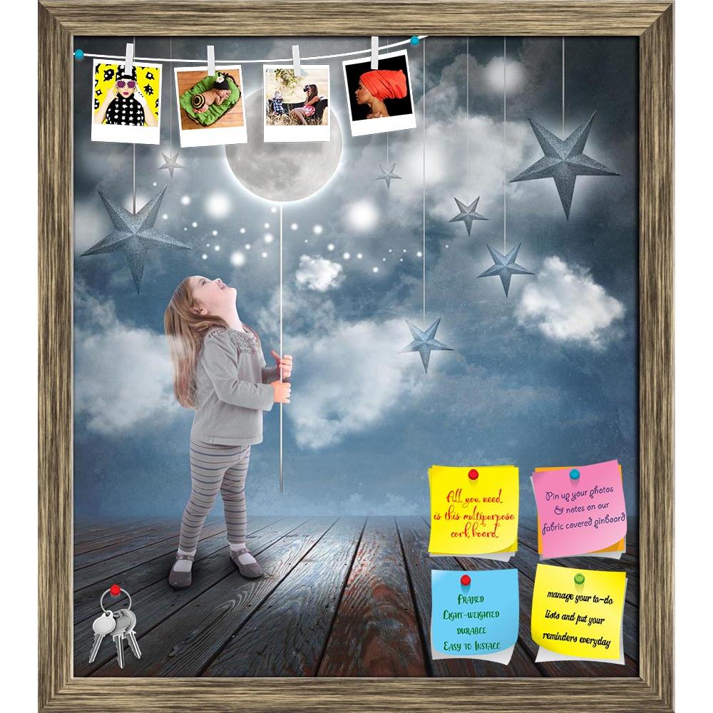 ArtzFolio Girl Playing With Balloon Moon Printed Bulletin Board Notice Pin Board Soft Board | Framed-Bulletin Boards Framed-AZSAO20493500BLB_FR_L-Image Code 5002469 Vishnu Image Folio Pvt Ltd, IC 5002469, ArtzFolio, Bulletin Boards Framed, Conceptual, Kids, Digital Art, girl, playing, with, balloon, moon, printed, bulletin, board, notice, pin, soft, framed, young, little, night, string, stars, blue, sky, clouds, dream, concept, pin up board, push pin board, extra large cork board, big pin board, notice boar