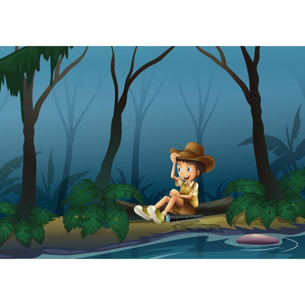 Male Relaxing Near The River Canvas Painting Synthetic Frame-Paintings MDF Framing-AFF_FR-IC 5002471 IC 5002471, Digital, Digital Art, Drawing, Graphic, Illustrations, Wooden, male, relaxing, near, the, river, canvas, painting, synthetic, frame, boy, boyscout, branches, brown, exploration, explore, explorer, flashlight, forest, gentleman, gloom, gloomy, grass, green, ground, hat, human, illustration, image, jungle, lake, leaves, log, man, outdoor, person, plants, pond, reflect, reflection, relax, rest, rest