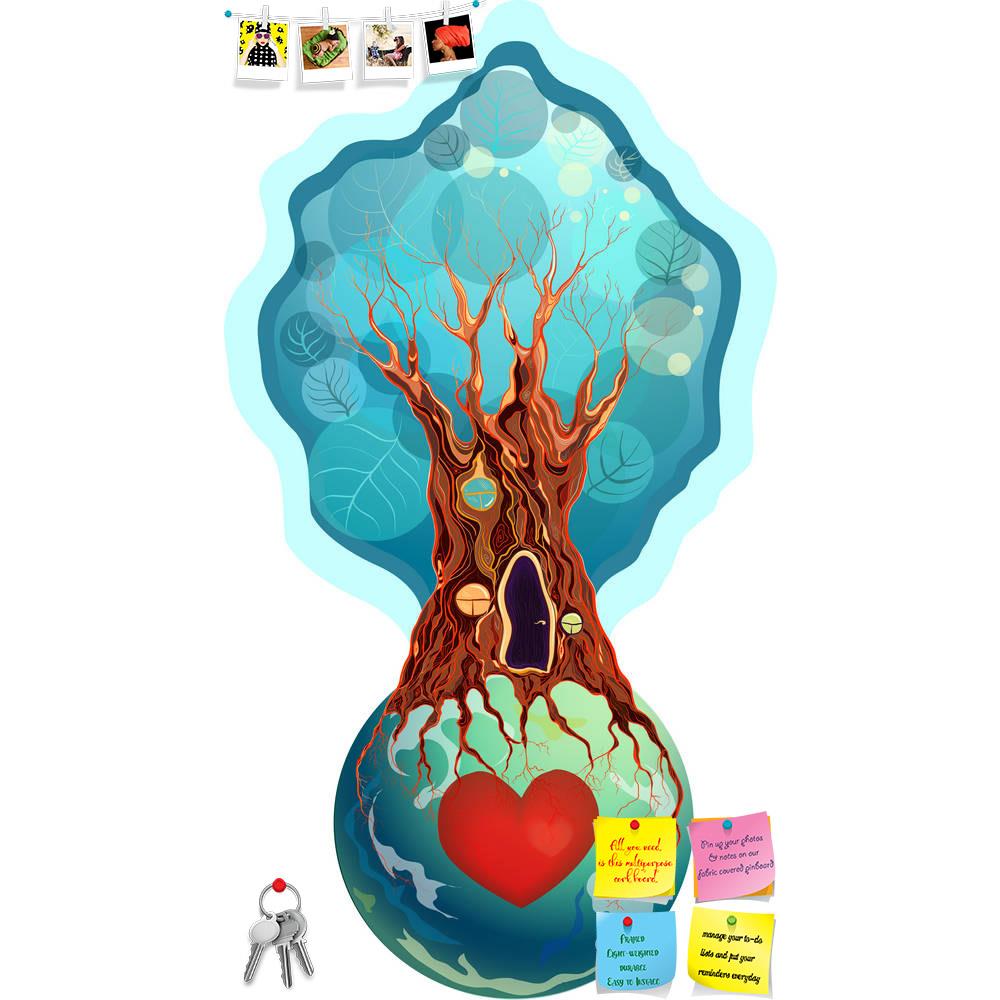 ArtzFolio Tree House On The Planet With Red Heart Printed Bulletin Board Notice Pin Board Soft Board | Frameless-Bulletin Boards Frameless-AZSAO20524565BLB_FL_L-Image Code 5002473 Vishnu Image Folio Pvt Ltd, IC 5002473, ArtzFolio, Bulletin Boards Frameless, Surrealism, Digital Art, tree, house, on, the, planet, with, red, heart, printed, bulletin, board, notice, pin, soft, frameless, earth, door, window, root, trunk, leaves, crown, branches, green, blue, isolated, of, life, save, nature, peace, bio, flora, 