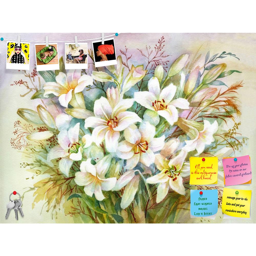 ArtzFolio Lilies Bouquet Printed Bulletin Board Notice Pin Board Soft Board | Frameless-Bulletin Boards Frameless-AZSAO20540214BLB_FL_L-Image Code 5002476 Vishnu Image Folio Pvt Ltd, IC 5002476, ArtzFolio, Bulletin Boards Frameless, Floral, Fine Art Reprint, lilies, bouquet, printed, bulletin, board, notice, pin, soft, frameless, watercolor, flora, collection, pin up board, push pin board, extra large cork board, big pin board, notice board, small bulletin board, cork board, wall notice board, giant cork bo