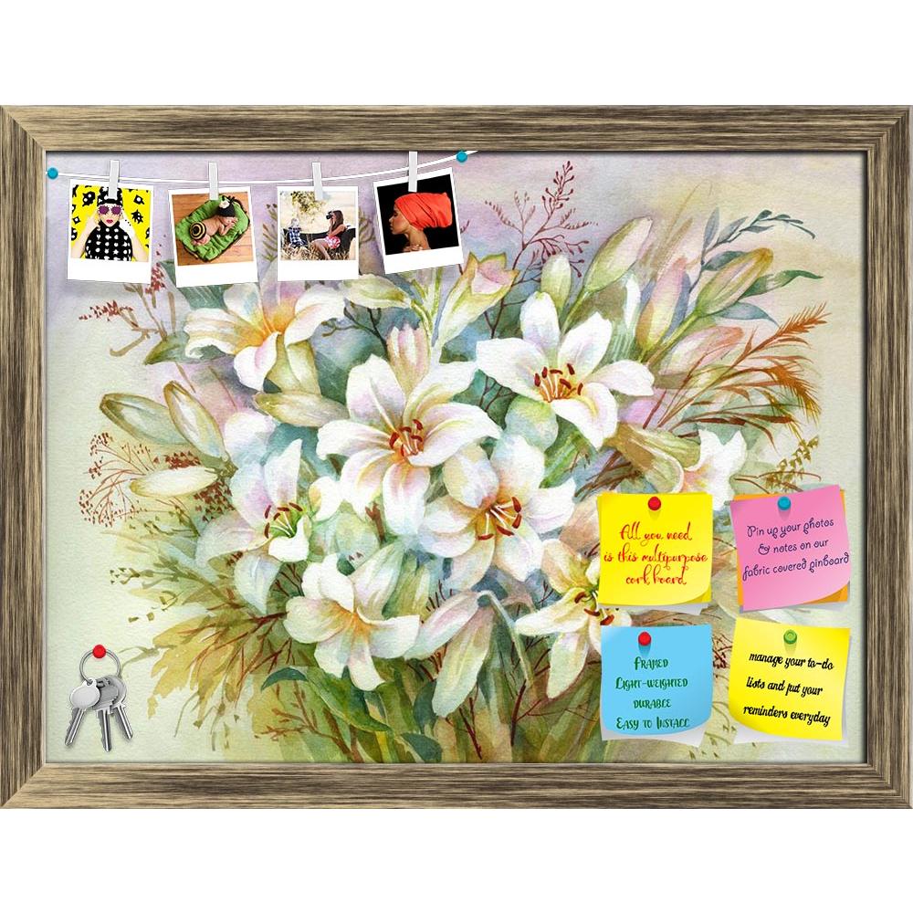 ArtzFolio Lilies Bouquet Printed Bulletin Board Notice Pin Board Soft Board | Framed-Bulletin Boards Framed-AZSAO20540214BLB_FR_L-Image Code 5002476 Vishnu Image Folio Pvt Ltd, IC 5002476, ArtzFolio, Bulletin Boards Framed, Floral, Fine Art Reprint, lilies, bouquet, printed, bulletin, board, notice, pin, soft, framed, watercolor, flora, collection, pin up board, push pin board, extra large cork board, big pin board, notice board, small bulletin board, cork board, wall notice board, giant cork board, bulleti
