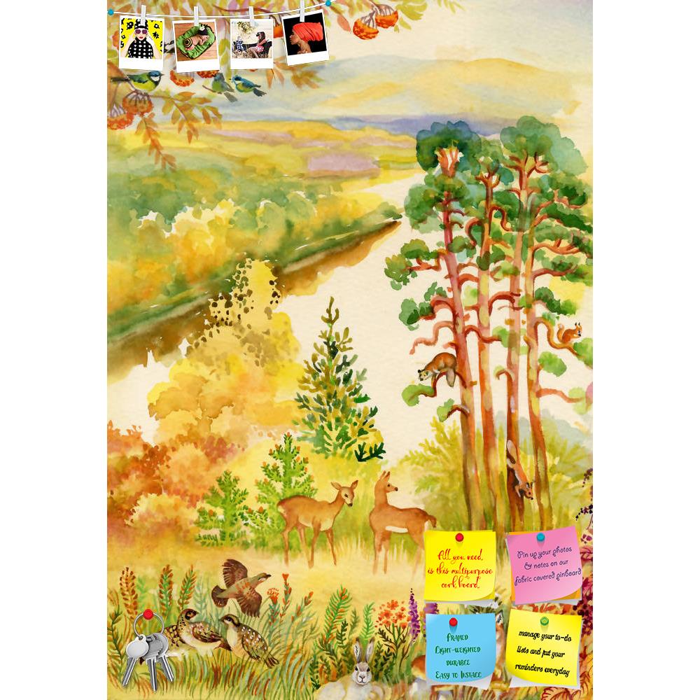ArtzFolio Autumn Landscape With Deer Printed Bulletin Board Notice Pin Board Soft Board | Frameless-Bulletin Boards Frameless-AZSAO20540248BLB_FL_L-Image Code 5002477 Vishnu Image Folio Pvt Ltd, IC 5002477, ArtzFolio, Bulletin Boards Frameless, Landscapes, Fine Art Reprint, autumn, landscape, with, deer, printed, bulletin, board, notice, pin, soft, frameless, pin up board, push pin board, extra large cork board, big pin board, notice board, small bulletin board, cork board, wall notice board, giant cork boa