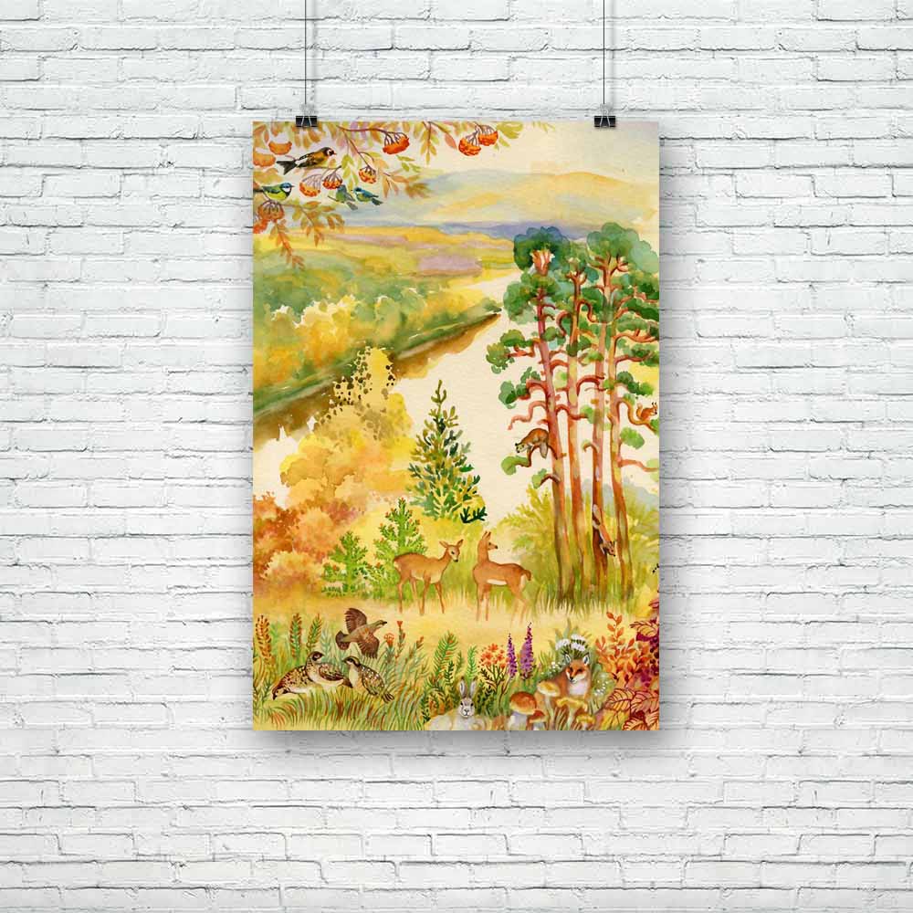 Autumn Landscape With Deer Unframed Paper Poster-Paper Posters Unframed-POS_UN-IC 5002477 IC 5002477, American, Animals, Automobiles, Landscapes, Nature, Plain, Rural, Scenic, Seasons, Space, Sports, Transportation, Travel, Vehicles, Wildlife, autumn, landscape, with, deer, unframed, paper, poster, alert, animal, antlers, archery, attention, beauty, brown, buck, color, copy, field, gear, golden, grass, great, hoofed, horns, hunting, lighting, looking, majestic, male, meadow, morning, mother, mule, one, outd