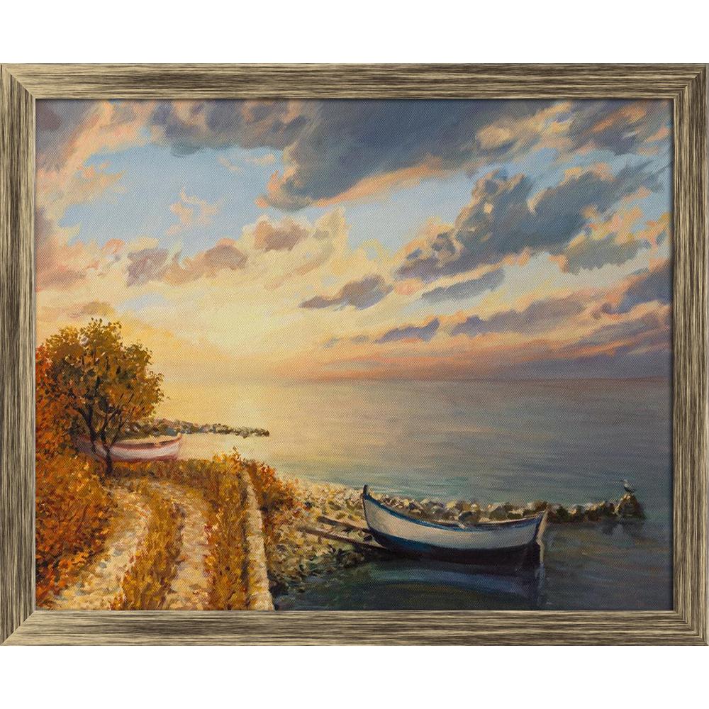 Pitaara Box Colorful Sunrise Canvas Painting Synthetic Frame-Paintings Synthetic Framing-PBART20726522AFF_FW_L-Image Code 5002511 Vishnu Image Folio Pvt Ltd, IC 5002511, Pitaara Box, Paintings Synthetic Framing, Landscapes, Photography, colorful, sunrise, canvas, painting, synthetic, frame, an, oil, romantic, sea, boat, floating, tranquil, water, surface, framed canvas print, wall painting for living room with frame, canvas painting for living room, artzfolio, poster, framed canvas painting, wall painting w