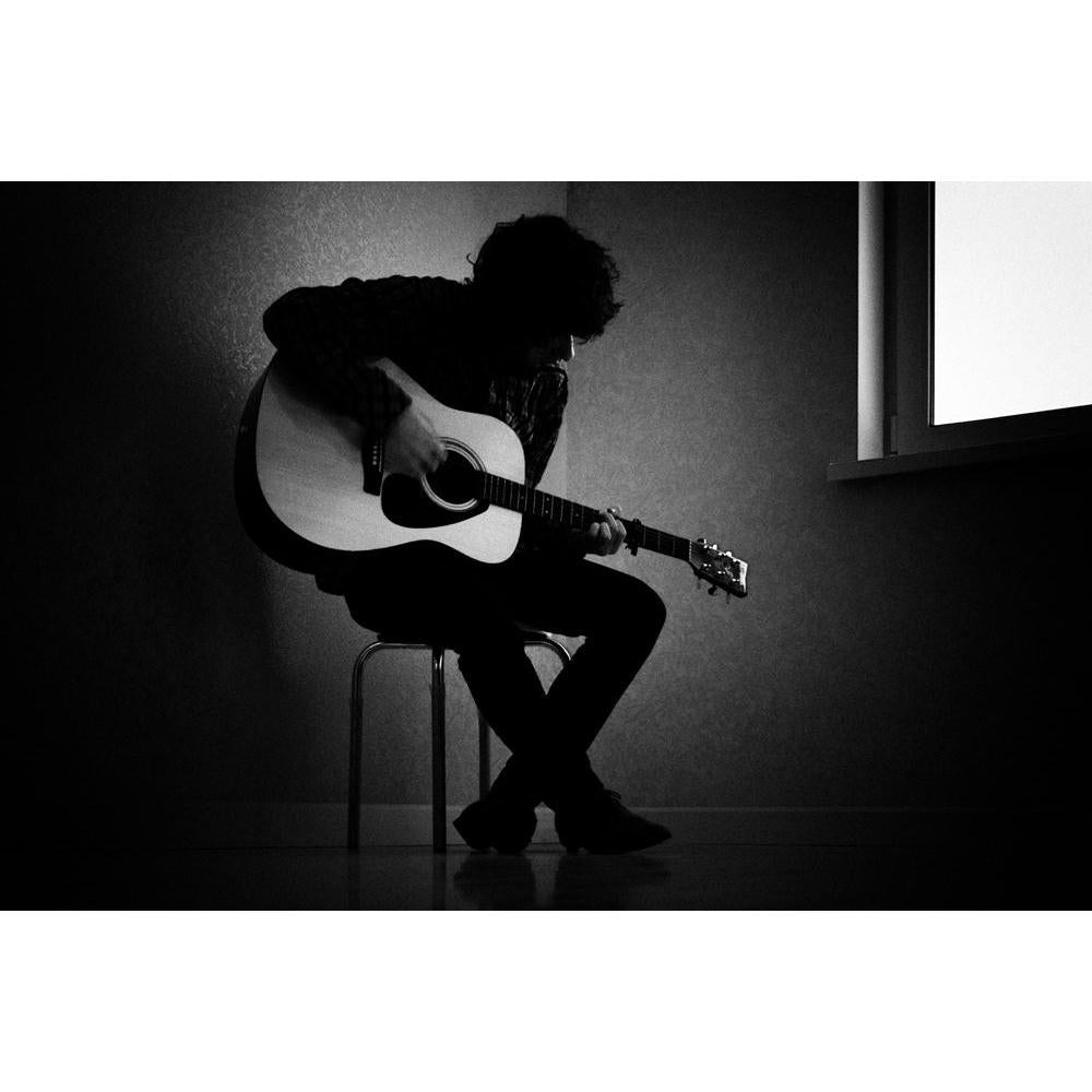 Man Playing Guitar Canvas Painting Synthetic Frame-Paintings MDF Framing-AFF_FR-IC 5002517 IC 5002517, Black, Black and White, Culture, Ethnic, Folk Art, Music, Music and Dance, Music and Musical Instruments, Musical Instruments, Traditional, Tribal, White, World Culture, man, playing, guitar, canvas, painting, synthetic, frame, musician, acoustic, blues, boy, guitarist, musicians, artist, and, chair, dark, darkness, depression, despair, disappointment, folk, gray, grey, grief, hidden, hopelessness, instrum