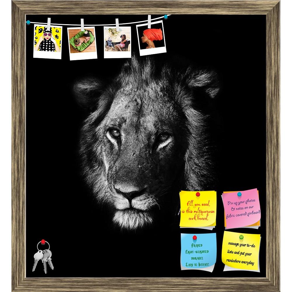 ArtzFolio Portrait Of A Lion Printed Bulletin Board Notice Pin Board Soft Board | Framed-Bulletin Boards Framed-AZSAO20857828BLB_FR_L-Image Code 5002528 Vishnu Image Folio Pvt Ltd, IC 5002528, ArtzFolio, Bulletin Boards Framed, Animals, Photography, portrait, of, a, lion, printed, bulletin, board, notice, pin, soft, framed, black, white, male, pin up board, push pin board, extra large cork board, big pin board, notice board, small bulletin board, cork board, wall notice board, giant cork board, bulletin boa