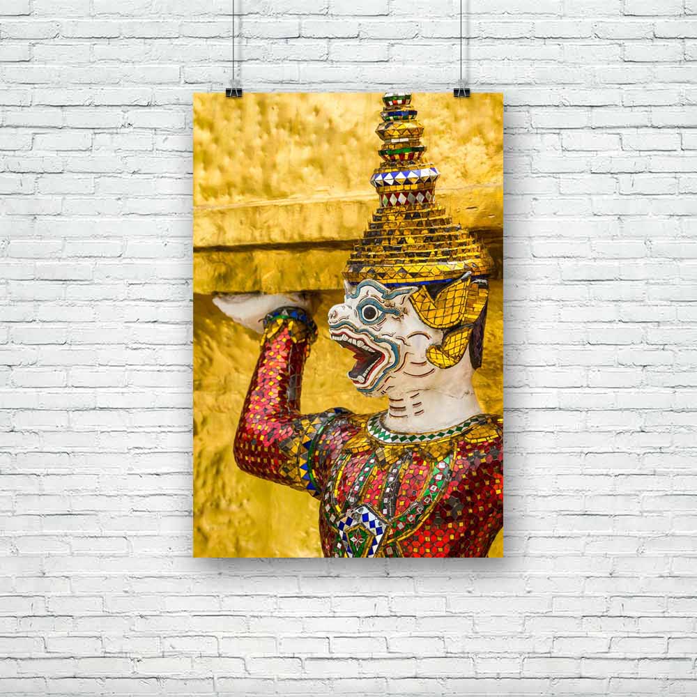 Giant Face In Grand Palace Thailand Unframed Paper Poster-Paper Posters Unframed-POS_UN-IC 5002532 IC 5002532, Ancient, Architecture, Art and Paintings, Asian, Culture, Ethnic, Historical, Medieval, Religion, Religious, Spiritual, Traditional, Tribal, Vintage, World Culture, giant, face, in, grand, palace, thailand, unframed, paper, poster, art, asia, bangkok, east, famous, god, historic, history, pray, prayer, sacred, sculpture, shrine, siam, soldier, spirituality, temple, thai, wat, worship, artzfolio, po