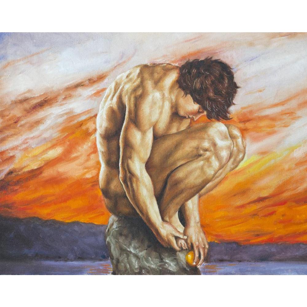 Artwork Of A Boy Who Crouches Canvas Painting Synthetic Frame-Paintings MDF Framing-AFF_FR-IC 5002534 IC 5002534, Art and Paintings, Hobbies, Paintings, People, artwork, of, a, boy, who, crouches, canvas, painting, synthetic, frame, oil, art, artist, brush, color, colors, easel, hobby, indoors, man, paint, painter, palette, talent, artzfolio, wall decor for living room, wall frames for living room, frames for living room, wall art, canvas painting, wall frame, scenery, panting, paintings for living room, fr