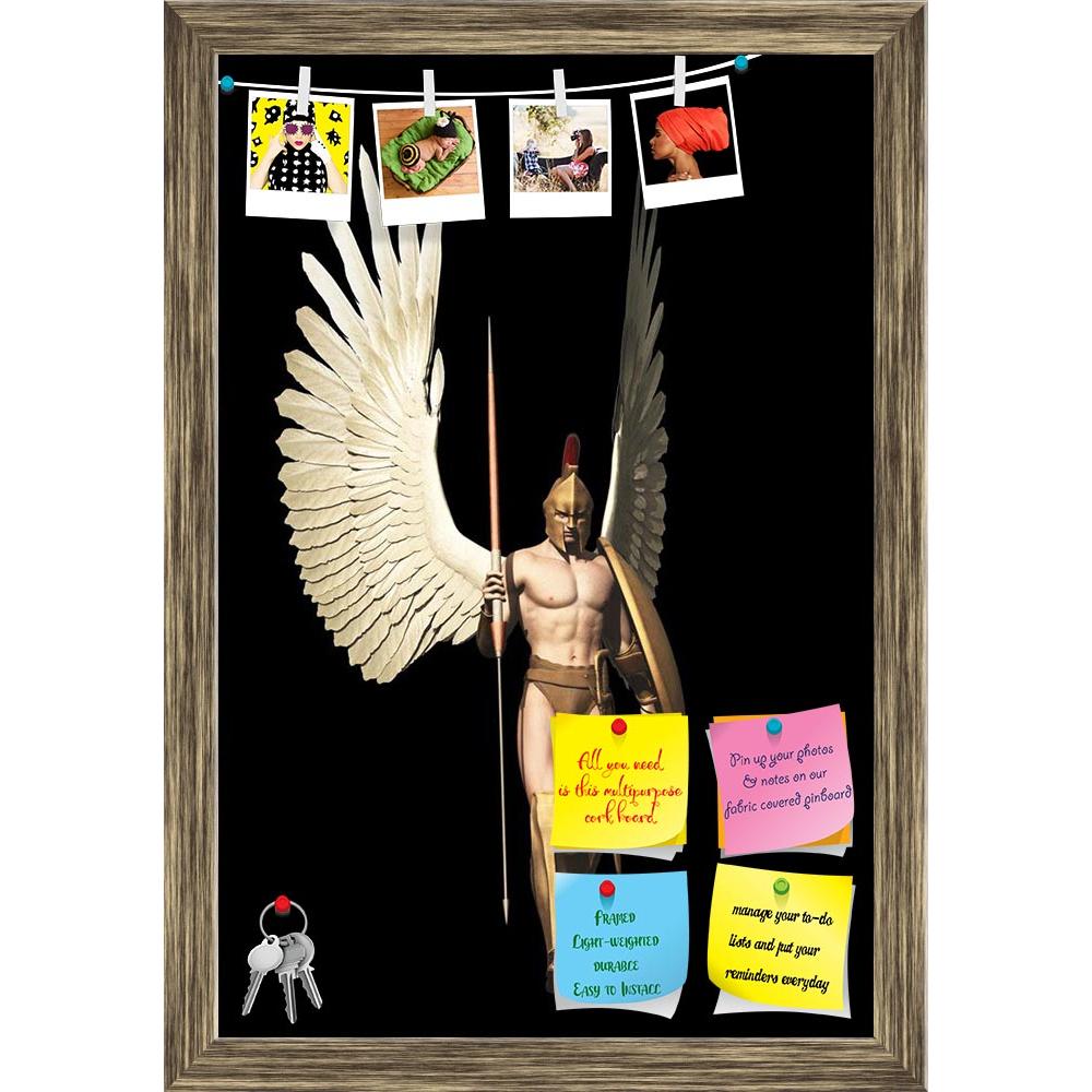 ArtzFolio Winged Warrior Printed Bulletin Board Notice Pin Board Soft Board | Framed-Bulletin Boards Framed-AZSAO20950705BLB_FR_L-Image Code 5002543 Vishnu Image Folio Pvt Ltd, IC 5002543, ArtzFolio, Bulletin Boards Framed, Fantasy, Figurative, Digital Art, winged, warrior, printed, bulletin, board, notice, pin, soft, framed, grecian, spear, shield, isolated, black, pin up board, push pin board, extra large cork board, big pin board, notice board, small bulletin board, cork board, wall notice board, giant c