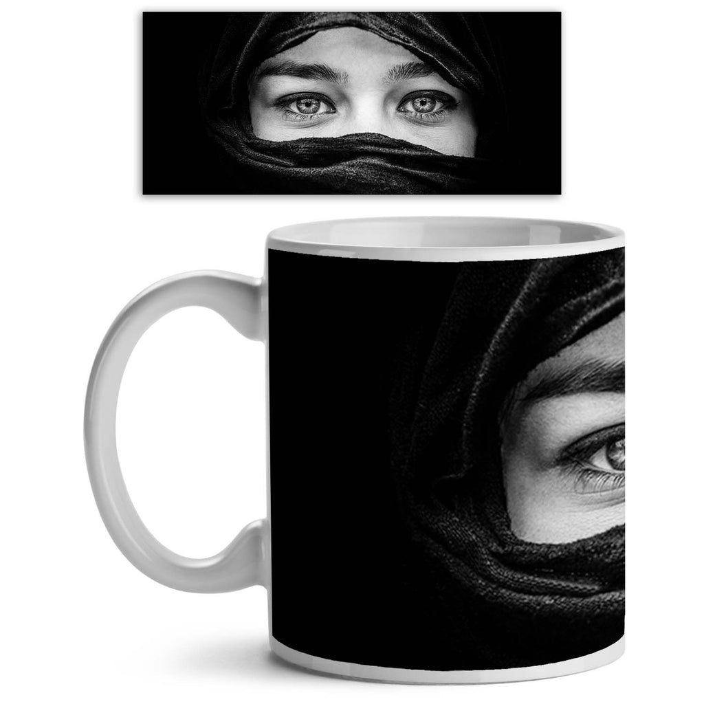 Woman With Blue Eyes Ceramic Coffee Tea Mug Inside White-Coffee Mugs-MUG-IC 5002547 IC 5002547, Allah, Arabic, Black, Black and White, Culture, Ethnic, Gothic, Individuals, Islam, Moroccan, People, Portraits, Religion, Religious, Traditional, Tribal, White, World Culture, woman, with, blue, eyes, ceramic, coffee, tea, mug, inside, face, muslim, mysterious, arab, background, and, clothing, cover, emotion, expression, faith, female, foreign, girl, hide, iranian, iraq, islamic, koran, mask, masking, mosque, my