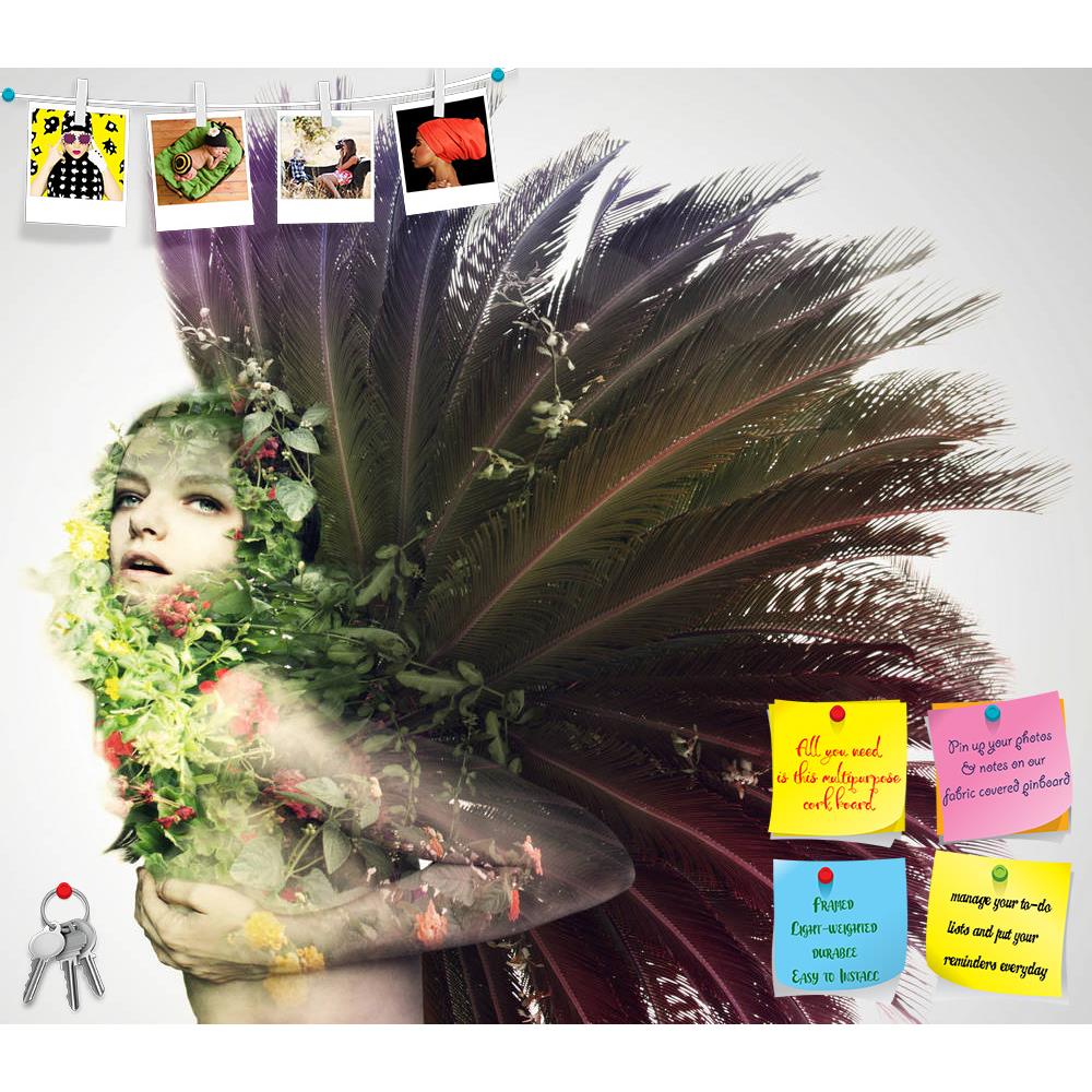 ArtzFolio Woman Dressed With Part Of Nature Printed Bulletin Board Notice Pin Board Soft Board | Frameless-Bulletin Boards Frameless-AZSAO21001563BLB_FL_L-Image Code 5002552 Vishnu Image Folio Pvt Ltd, IC 5002552, ArtzFolio, Bulletin Boards Frameless, Conceptual, Figurative, Photography, woman, dressed, with, part, of, nature, printed, bulletin, board, notice, pin, soft, frameless, beautiful, young, model, artistic, imaginative, light, grey, background, art, imagine, imagination, girl, portrait, weird, unus