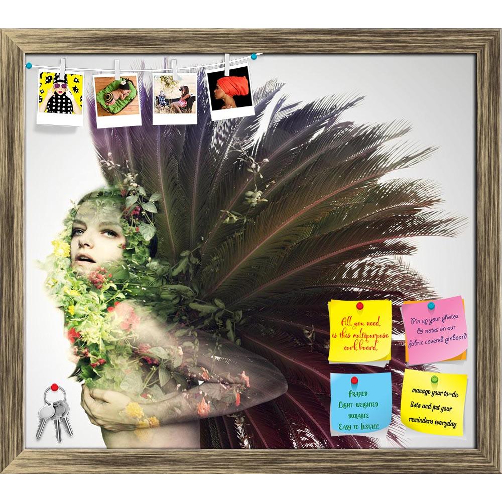 ArtzFolio Woman Dressed With Part Of Nature Printed Bulletin Board Notice Pin Board Soft Board | Framed-Bulletin Boards Framed-AZSAO21001563BLB_FR_L-Image Code 5002552 Vishnu Image Folio Pvt Ltd, IC 5002552, ArtzFolio, Bulletin Boards Framed, Conceptual, Figurative, Photography, woman, dressed, with, part, of, nature, printed, bulletin, board, notice, pin, soft, framed, beautiful, young, model, artistic, imaginative, light, grey, background, art, imagine, imagination, girl, portrait, weird, unusual, surreal