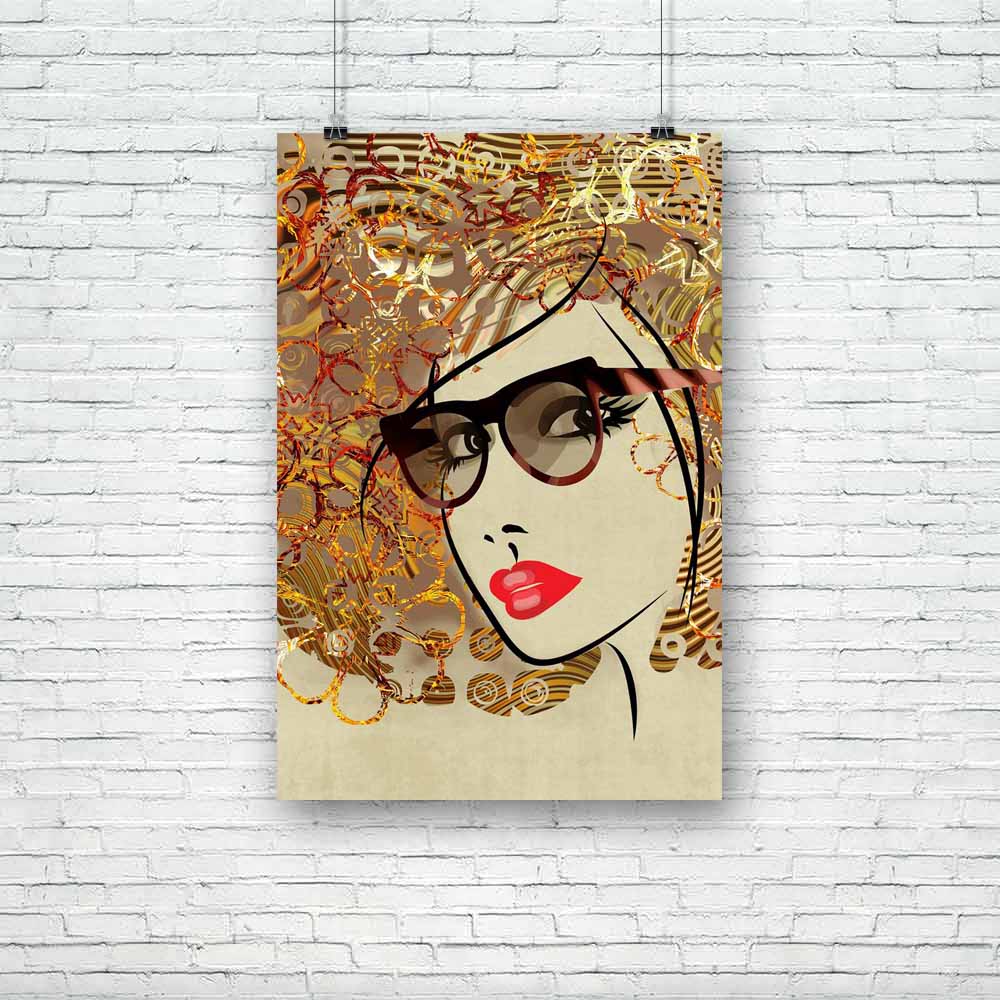 Girl Portrait D8 Unframed Paper Poster-Paper Posters Unframed-POS_UN-IC 5002593 IC 5002593, Ancient, Art and Paintings, Botanical, Calligraphy, Digital, Digital Art, Drawing, Fashion, Floral, Flowers, Graphic, Historical, Individuals, Medieval, Nature, Paintings, People, Portraits, Retro, Seasons, Sketches, Vintage, Watercolour, girl, portrait, d8, unframed, paper, poster, art, artwork, autumn, background, beautiful, beauty, card, contour, curly, hair, dreams, eye, eyeglasses, face, female, glamour, glasses