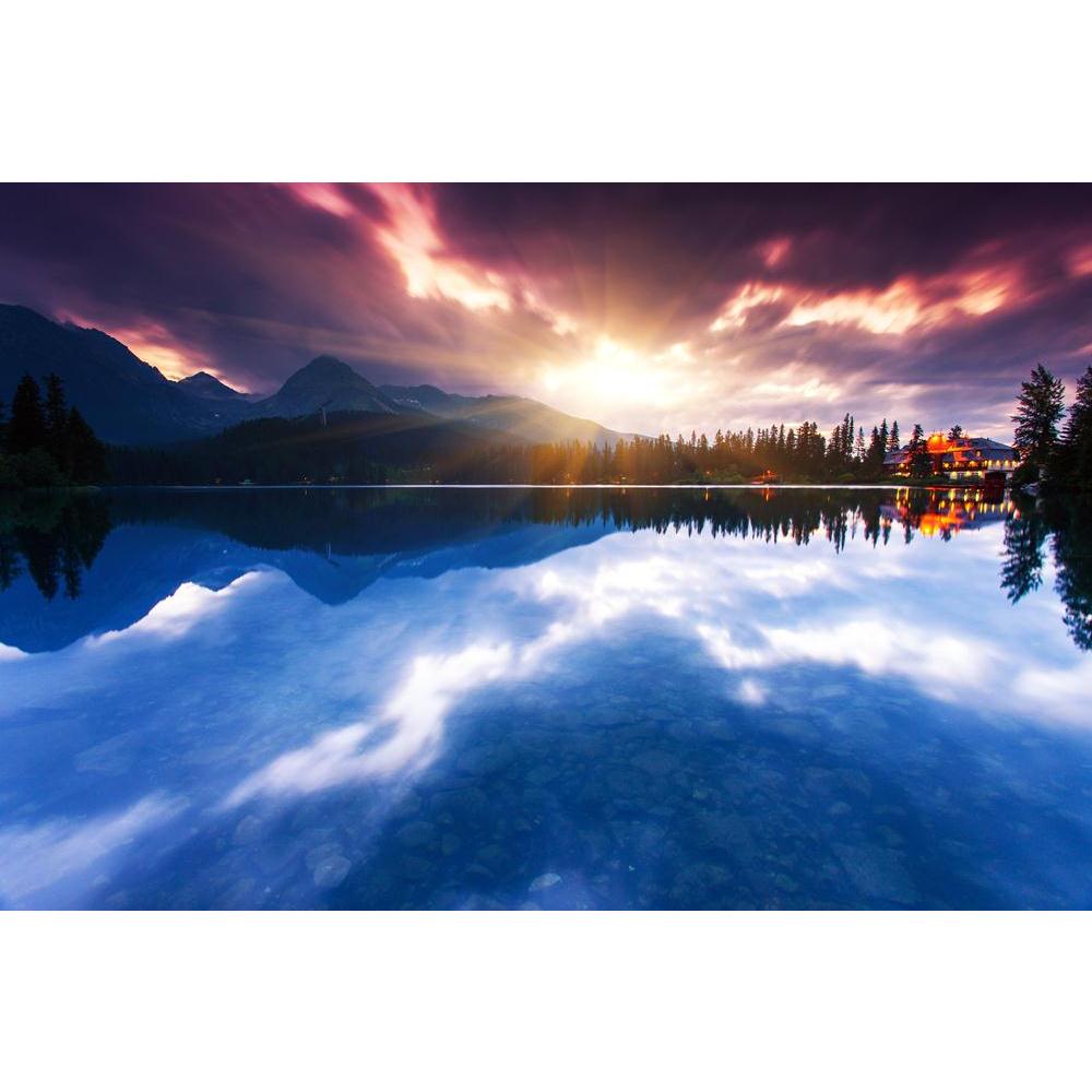 Mountain Lake In National Park High Tatra, Slovakia Canvas Painting Synthetic Frame-Paintings MDF Framing-AFF_FR-IC 5002621 IC 5002621, Automobiles, Botanical, Floral, Flowers, Holidays, Landscapes, Mountains, Nature, Scenic, Seasons, Sunrises, Sunsets, Transportation, Travel, Vehicles, Wooden, mountain, lake, in, national, park, high, tatra, slovakia, canvas, painting, synthetic, frame, autumn, background, bay, beautiful, cloud, coast, color, dark, dawn, ecology, environment, evening, fishing, flora, fores