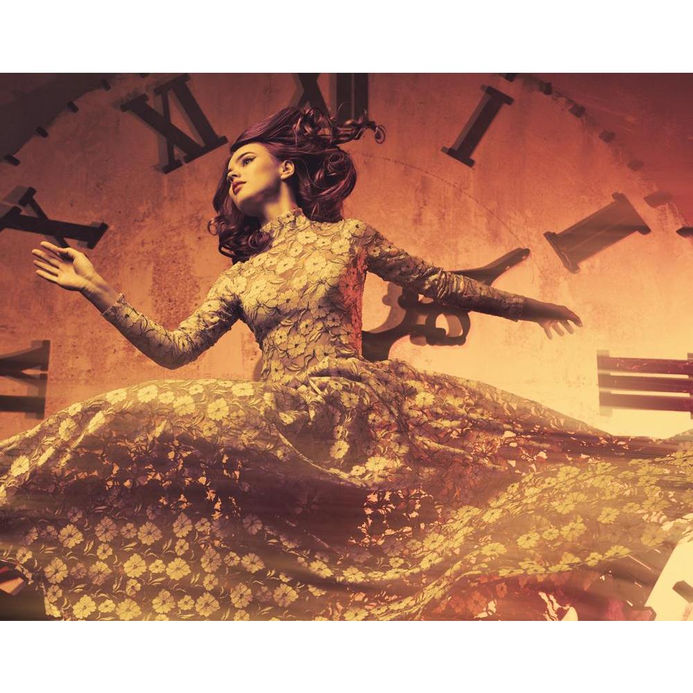 Young Woman On Clock Background Canvas Painting Synthetic Frame-Paintings MDF Framing-AFF_FR-IC 5002629 IC 5002629, Adult, Asian, Fashion, Individuals, People, Portraits, Realism, Surrealism, young, woman, on, clock, background, canvas, painting, synthetic, frame, model, time, attractive, beautiful, beauty, calm, caucasian, dress, european, female, flutter, fluttering, human, jump, jumping, moment, motion, one, person, portrait, pretty, red, slim, studio, vibrant, artzfolio, wall decor for living room, wall