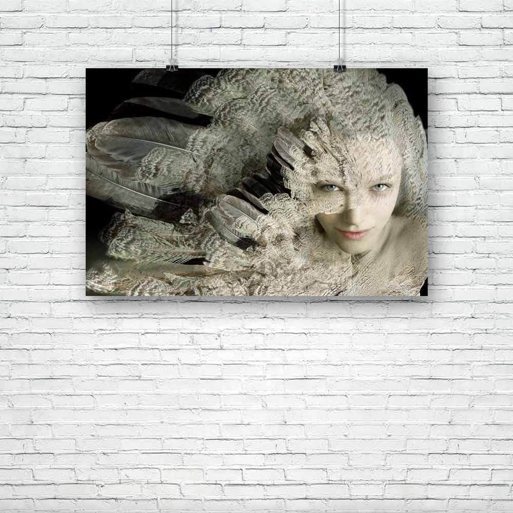Portrait Of A Girl With Plumage D1 Unframed Paper Poster-Paper Posters Unframed-POS_UN-IC 5002641 IC 5002641, Art and Paintings, Asian, Birds, Conceptual, Fantasy, Fashion, Individuals, Nature, Portraits, Realism, Scenic, Surrealism, portrait, of, a, girl, with, plumage, d1, unframed, paper, poster, metamorphosis, art, artistic, beautiful, beauty, bird, camouflage, caucasian, close, up, concept, creativity, detail, expression, eye, feathers, female, horizontal, inventive, look, surreal, surrealistic, unique