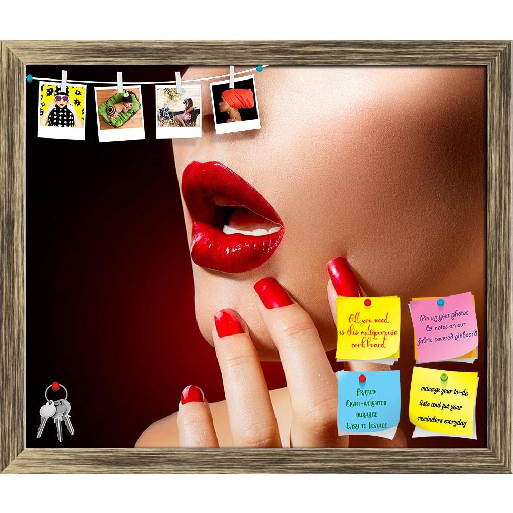 ArtzFolio Red Lips & Nails Printed Bulletin Board Notice Pin Board Soft Board | Framed-Bulletin Boards Framed-AZSAO21386744BLB_FR_L-Image Code 5002646 Vishnu Image Folio Pvt Ltd, IC 5002646, ArtzFolio, Bulletin Boards Framed, Adult, Fashion, Photography, red, lips, nails, printed, bulletin, board, notice, pin, soft, framed, make, manicure, pin up board, push pin board, extra large cork board, big pin board, notice board, small bulletin board, cork board, wall notice board, giant cork board, bulletin board, 