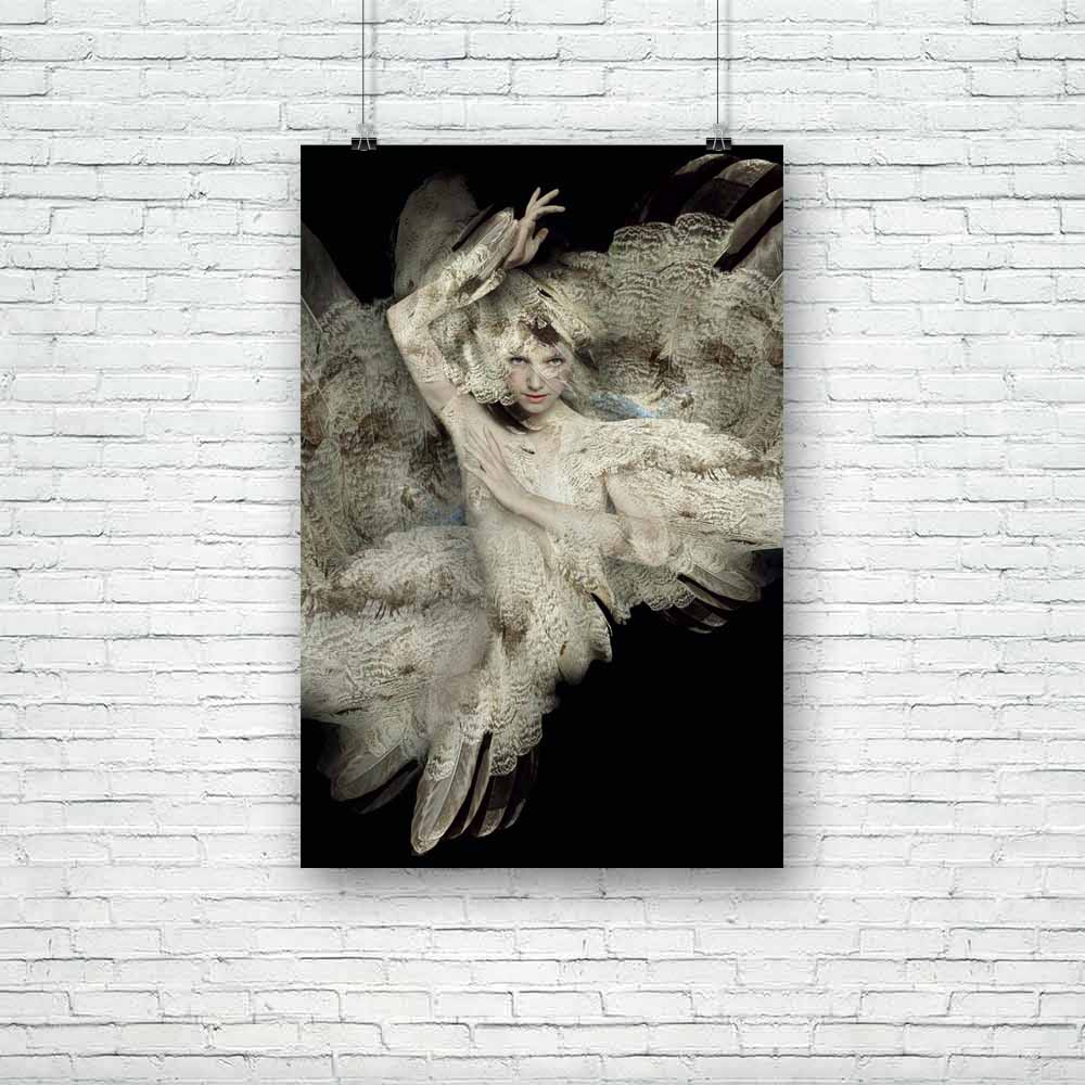 Portrait Of A Girl With Plumage D3 Unframed Paper Poster-Paper Posters Unframed-POS_UN-IC 5002655 IC 5002655, Art and Paintings, Asian, Black, Black and White, Fantasy, Fashion, Individuals, Portraits, Realism, Surrealism, portrait, of, a, girl, with, plumage, d3, unframed, paper, poster, arms, art, artistic, beautiful, bizarre, body, camouflage, caucasian, creation, creativity, detail, expressive, eye, hand, head, intense, make, up, mysterious, oblique, pictorial, poetic, surreal, surrealistic, unique, uni