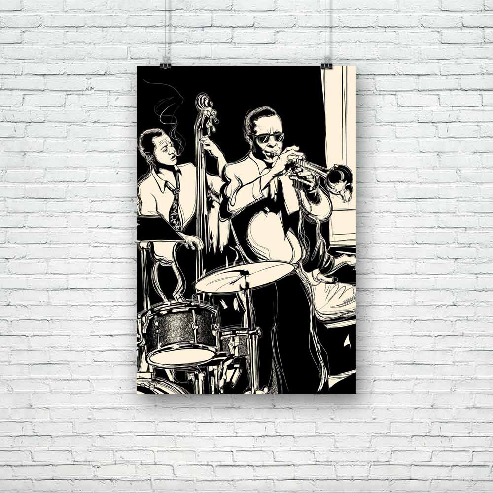 Jazz Band D4 Unframed Paper Poster-Paper Posters Unframed-POS_UN-IC 5002663 IC 5002663, Art and Paintings, Digital, Digital Art, Drawing, Graphic, Illustrations, Music, Music and Dance, Music and Musical Instruments, Musical Instruments, Pets, Signs, Signs and Symbols, jazz, band, d4, unframed, paper, poster, drum, musician, drums, pianist, musicians, art, artistic, artwork, bass, bassist, blues, brass, concert, design, event, horn, illustration, instrument, instrumental, male, man, musical, orchestra, orch