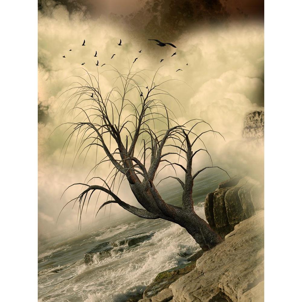 Lonely Tree In The Ocean With Rocks Canvas Painting Synthetic Frame-Paintings MDF Framing-AFF_FR-IC 5002668 IC 5002668, Art and Paintings, Birds, Books, Digital, Digital Art, Fantasy, Graphic, Landscapes, Nature, Scenic, lonely, tree, in, the, ocean, with, rocks, canvas, painting, synthetic, frame, art, backdrops, background, cloud, dreamy, fae, fairy, fairytale, fantastic, foliage, grass, lake, landscape, magic, manipulation, mist, misty, moon, outdoor, peaceful, princess, rock, scenario, scene, scrapbook,
