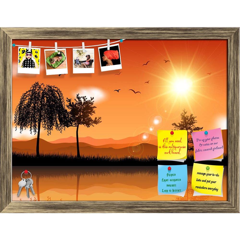 ArtzFolio Sunny Landscape Scene Printed Bulletin Board Notice Pin Board Soft Board | Framed-Bulletin Boards Framed-AZSAO21592757BLB_FR_L-Image Code 5002678 Vishnu Image Folio Pvt Ltd, IC 5002678, ArtzFolio, Bulletin Boards Framed, Landscapes, Digital Art, sunny, landscape, scene, printed, bulletin, board, notice, pin, soft, framed, background, nature, grass, flowers, weeds, meadow, field, sunset, sun, shine, illustration, eps10, eps, 10, tree, lake, bird, sky, clouds, birds, pin up board, push pin board, ex