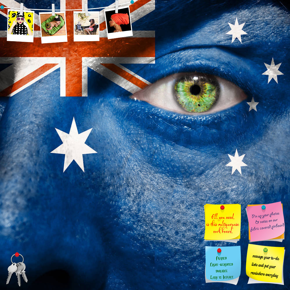ArtzFolio Australian Flag Painted On Face Printed Bulletin Board Notice Pin Board Soft Board | Frameless-Bulletin Boards Frameless-AZSAO21621708BLB_FL_L-Image Code 5002683 Vishnu Image Folio Pvt Ltd, IC 5002683, ArtzFolio, Bulletin Boards Frameless, Places, Portraits, Photography, australian, flag, painted, on, face, printed, bulletin, board, notice, pin, soft, frameless, man's, support, his, country, australia, pin up board, push pin board, extra large cork board, big pin board, notice board, small bulleti