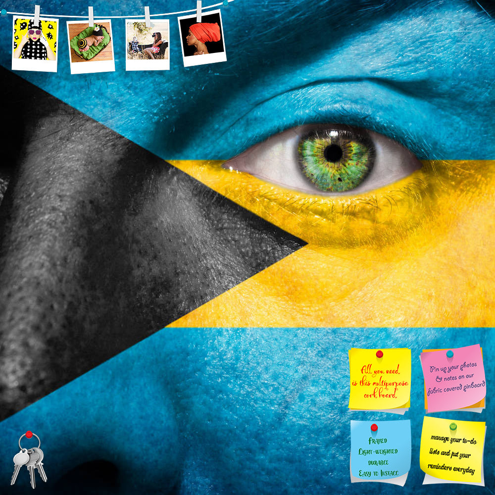 ArtzFolio Bahamian Flag Painted On Face Printed Bulletin Board Notice Pin Board Soft Board | Frameless-Bulletin Boards Frameless-AZSAO21621709BLB_FL_L-Image Code 5002684 Vishnu Image Folio Pvt Ltd, IC 5002684, ArtzFolio, Bulletin Boards Frameless, Places, Portraits, Photography, bahamian, flag, painted, on, face, printed, bulletin, board, notice, pin, soft, frameless, man's, support, his, country, bahamas, pin up board, push pin board, extra large cork board, big pin board, notice board, small bulletin boar