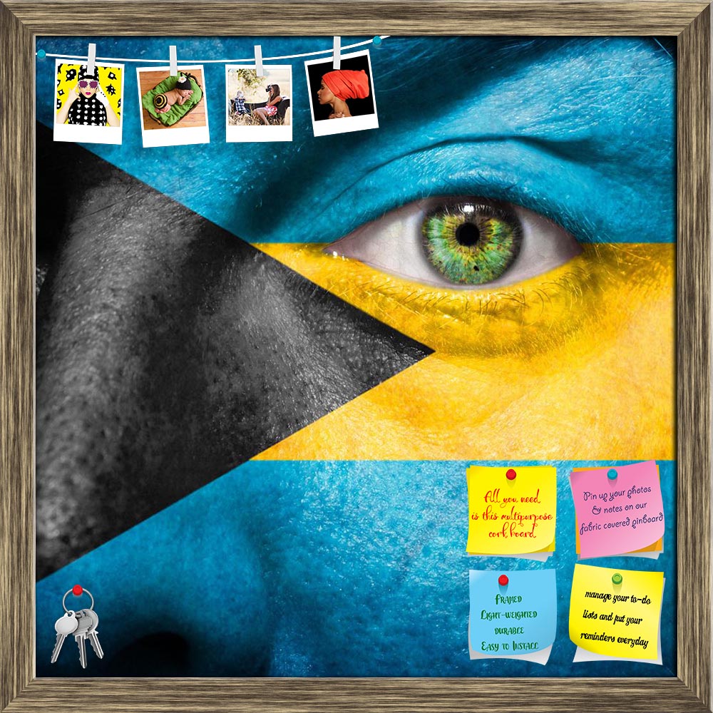 ArtzFolio Bahamian Flag Painted On Face Printed Bulletin Board Notice Pin Board Soft Board | Framed-Bulletin Boards Framed-AZSAO21621709BLB_FR_L-Image Code 5002684 Vishnu Image Folio Pvt Ltd, IC 5002684, ArtzFolio, Bulletin Boards Framed, Places, Portraits, Photography, bahamian, flag, painted, on, face, printed, bulletin, board, notice, pin, soft, framed, man's, support, his, country, bahamas, pin up board, push pin board, extra large cork board, big pin board, notice board, small bulletin board, cork boar