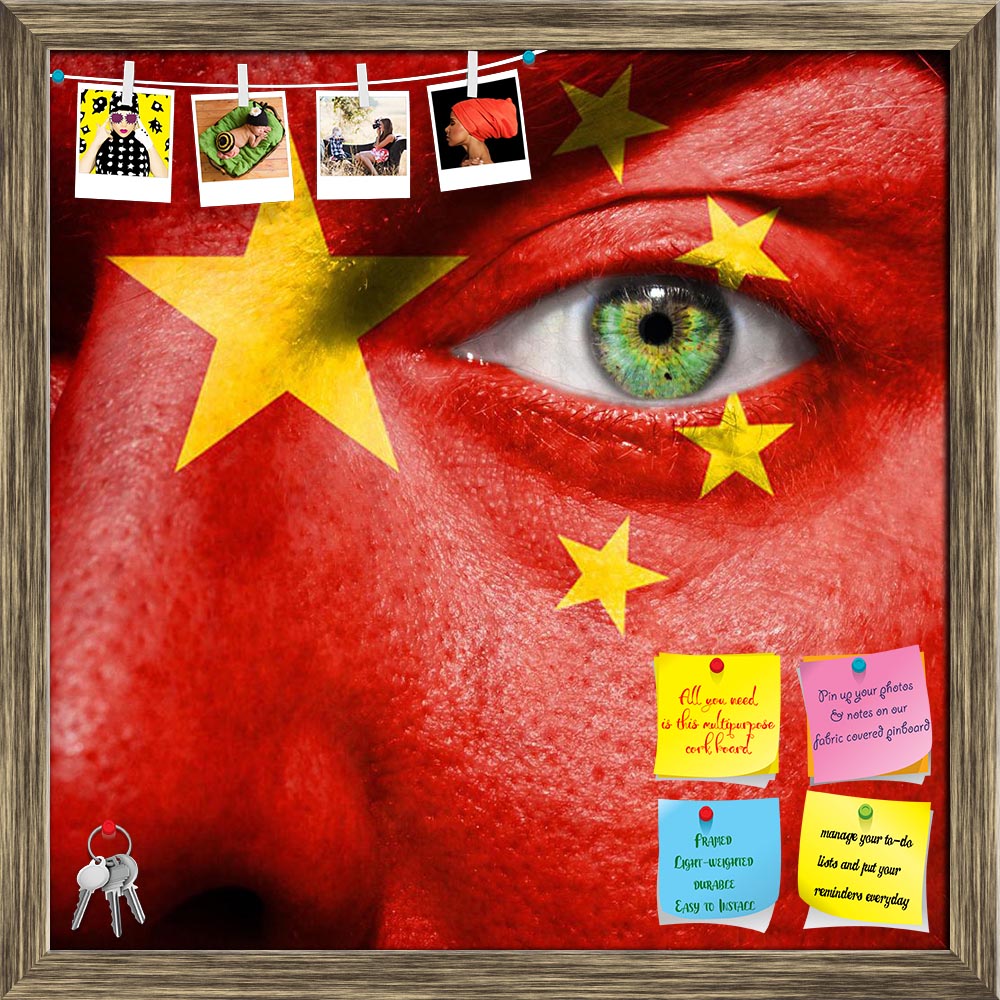 ArtzFolio Chinese Flag Painted On A Face Printed Bulletin Board Notice Pin Board Soft Board | Framed-Bulletin Boards Framed-AZSAO21621714BLB_FR_L-Image Code 5002686 Vishnu Image Folio Pvt Ltd, IC 5002686, ArtzFolio, Bulletin Boards Framed, Places, Portraits, Photography, chinese, flag, painted, on, a, face, printed, bulletin, board, notice, pin, soft, framed, man's, pin up board, push pin board, extra large cork board, big pin board, notice board, small bulletin board, cork board, wall notice board, giant c