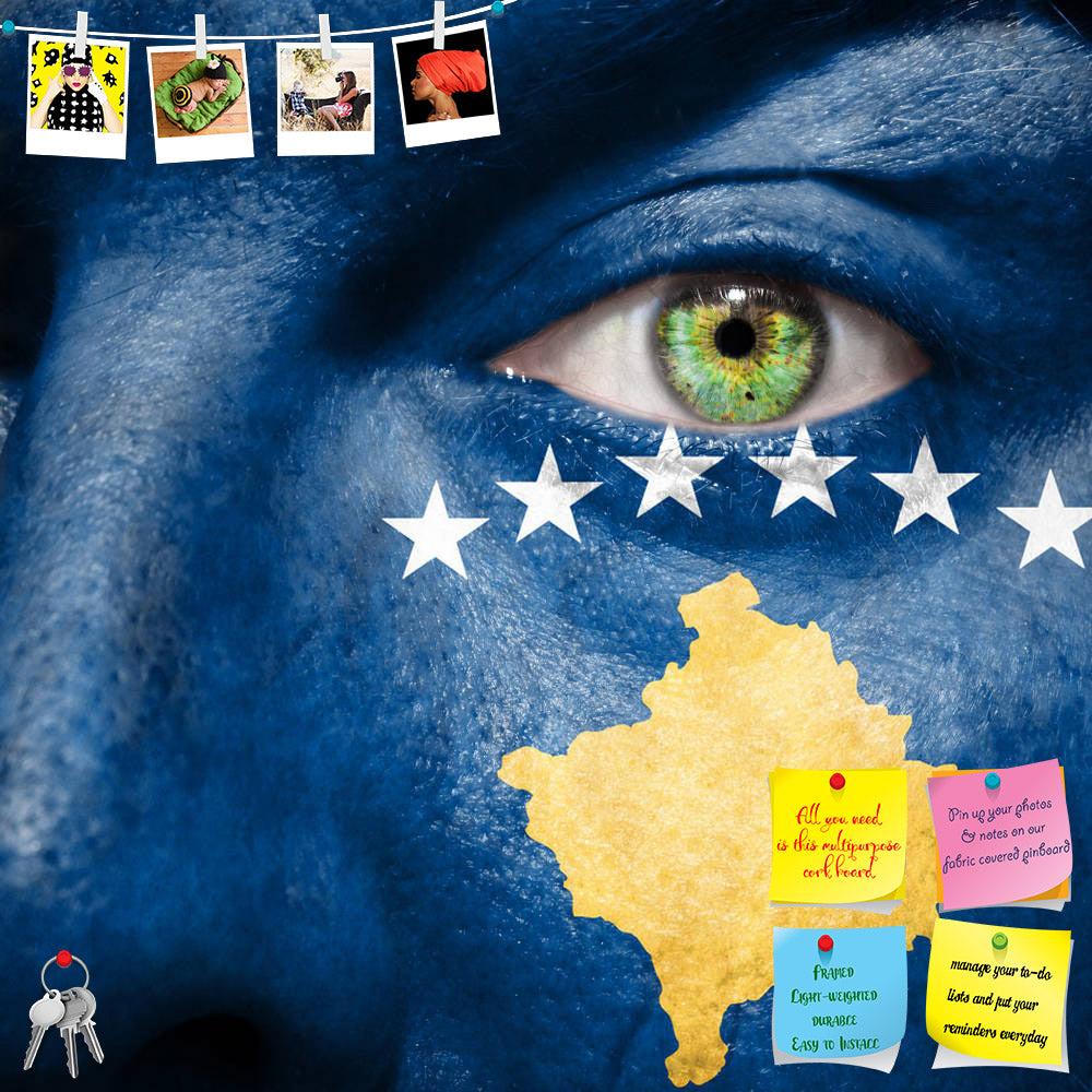 ArtzFolio Kosovo Flag Painted On A Face Printed Bulletin Board Notice Pin Board Soft Board | Frameless-Bulletin Boards Frameless-AZSAO21621719BLB_FL_L-Image Code 5002688 Vishnu Image Folio Pvt Ltd, IC 5002688, ArtzFolio, Bulletin Boards Frameless, Places, Portraits, Photography, kosovo, flag, painted, on, a, face, printed, bulletin, board, notice, pin, soft, frameless, man's, pin up board, push pin board, extra large cork board, big pin board, notice board, small bulletin board, cork board, wall notice boar
