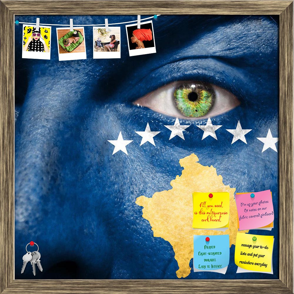 ArtzFolio Kosovo Flag Painted On A Face Printed Bulletin Board Notice Pin Board Soft Board | Framed-Bulletin Boards Framed-AZSAO21621719BLB_FR_L-Image Code 5002688 Vishnu Image Folio Pvt Ltd, IC 5002688, ArtzFolio, Bulletin Boards Framed, Places, Portraits, Photography, kosovo, flag, painted, on, a, face, printed, bulletin, board, notice, pin, soft, framed, man's, pin up board, push pin board, extra large cork board, big pin board, notice board, small bulletin board, cork board, wall notice board, giant cor