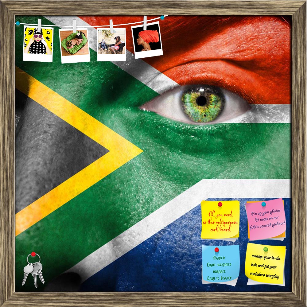 ArtzFolio South African Flag Painted On A Face Printed Bulletin Board Notice Pin Board Soft Board | Framed-Bulletin Boards Framed-AZSAO21621727BLB_FR_L-Image Code 5002691 Vishnu Image Folio Pvt Ltd, IC 5002691, ArtzFolio, Bulletin Boards Framed, Places, Portraits, Photography, south, african, flag, painted, on, a, face, printed, bulletin, board, notice, pin, soft, framed, man's, pin up board, push pin board, extra large cork board, big pin board, notice board, small bulletin board, cork board, wall notice b