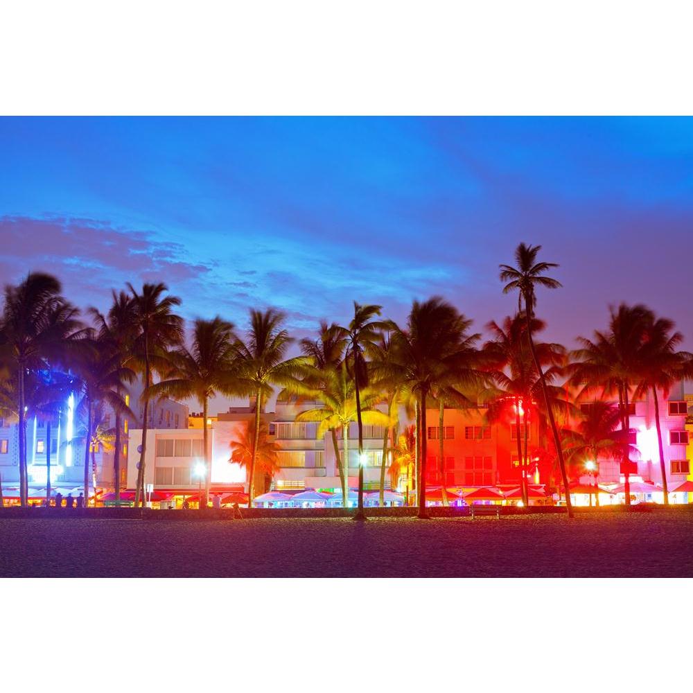 Miami Beach, Florida, USA Canvas Painting Synthetic Frame-Paintings MDF Framing-AFF_FR-IC 5002713 IC 5002713, American, Art Deco, Cities, City Views, Skylines, Sunsets, Tropical, miami, beach, florida, usa, canvas, painting, synthetic, frame, art, deco, beautiful, blue, buildings, city, cityscape, clouds, colorful, hotels, light, night, ocean, drive, palm, trees, red, sky, skyline, south, street, summer, sunset, travel, destination, artzfolio, wall decor for living room, wall frames for living room, frames 