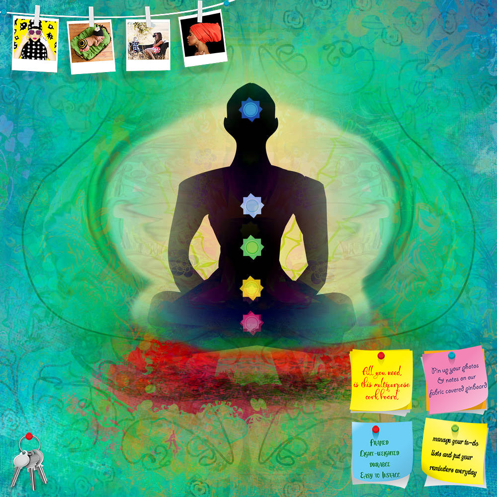 ArtzFolio Yoga Lotus Pose D5 Printed Bulletin Board Notice Pin Board Soft Board | Frameless-Bulletin Boards Frameless-AZSAO21820974BLB_FL_L-Image Code 5002726 Vishnu Image Folio Pvt Ltd, IC 5002726, ArtzFolio, Bulletin Boards Frameless, Traditional, Fine Art Reprint, yoga, lotus, pose, d5, printed, bulletin, board, notice, pin, soft, frameless, padmasana, colored, chakra, points, pin up board, push pin board, extra large cork board, big pin board, notice board, small bulletin board, cork board, wall notice 