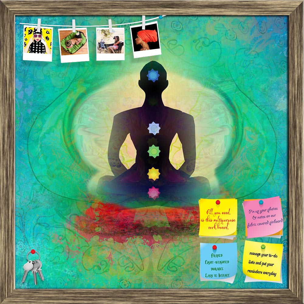 ArtzFolio Yoga Lotus Pose D5 Printed Bulletin Board Notice Pin Board Soft Board | Framed-Bulletin Boards Framed-AZSAO21820974BLB_FR_L-Image Code 5002726 Vishnu Image Folio Pvt Ltd, IC 5002726, ArtzFolio, Bulletin Boards Framed, Traditional, Fine Art Reprint, yoga, lotus, pose, d5, printed, bulletin, board, notice, pin, soft, framed, padmasana, colored, chakra, points, pin up board, push pin board, extra large cork board, big pin board, notice board, small bulletin board, cork board, wall notice board, giant