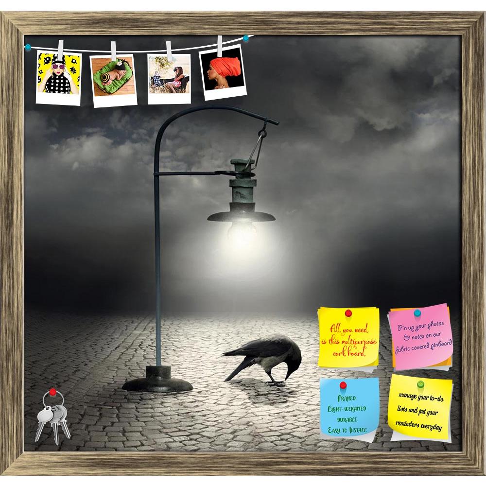 ArtzFolio Streetlight That Illuminates A Crow Printed Bulletin Board Notice Pin Board Soft Board | Framed-Bulletin Boards Framed-AZSAO21892527BLB_FR_L-Image Code 5002732 Vishnu Image Folio Pvt Ltd, IC 5002732, ArtzFolio, Bulletin Boards Framed, Birds, Conceptual, Kids, Digital Art, streetlight, that, illuminates, a, crow, printed, bulletin, board, notice, pin, soft, framed, beautiful, artistic, image, cobblestones, dark, cloudy, sky, background, pin up board, push pin board, extra large cork board, big pin 