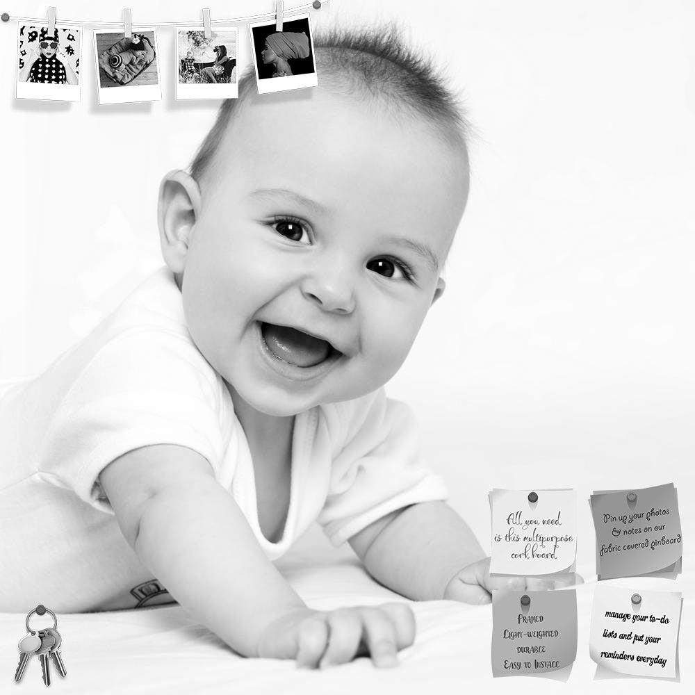 ArtzFolio Black & White Portrait Of Smiling Baby Printed Bulletin Board Notice Pin Board Soft Board | Frameless-Bulletin Boards Frameless-AZSAO22071826BLB_FL_L-Image Code 5002756 Vishnu Image Folio Pvt Ltd, IC 5002756, ArtzFolio, Bulletin Boards Frameless, Kids, Photography, black, white, portrait, of, smiling, baby, printed, bulletin, board, notice, pin, soft, frameless, beautiful, 6, months, background, pin up board, push pin board, extra large cork board, big pin board, notice board, small bulletin board