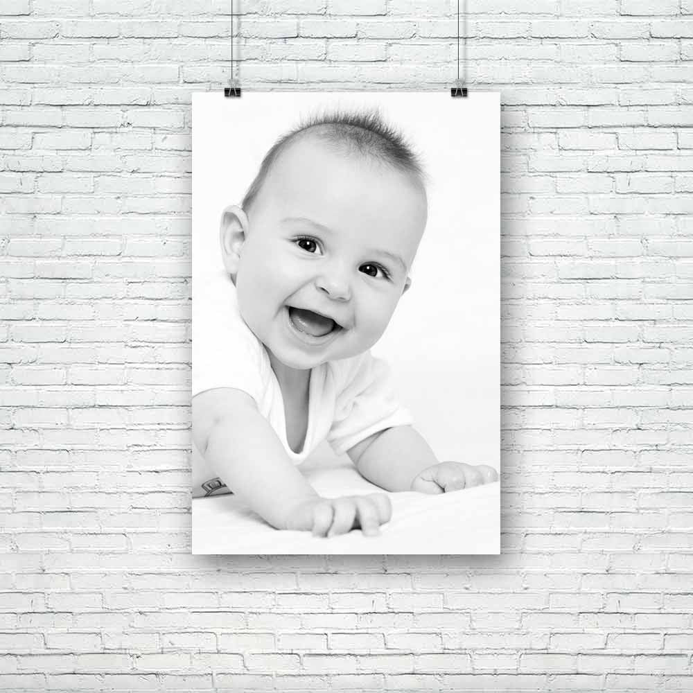 Smiling Baby Unframed Paper Poster-Paper Posters Unframed-POS_UN-IC 5002756 IC 5002756, Asian, Baby, Black, Black and White, Children, Individuals, Kids, Portraits, White, smiling, unframed, paper, poster, babies, boy, smile, laughing, cute, adorable, only, care, beautiful, beauty, bed, and, brown, eyes, hair, caucasian, cheerful, child, clean, close, up, crawl, crawling, happiness, happy, horizontal, infant, innocence, joy, kid, laugh, lie, lying, new, life, playing, portrait, serene, tranquil, scene, youn